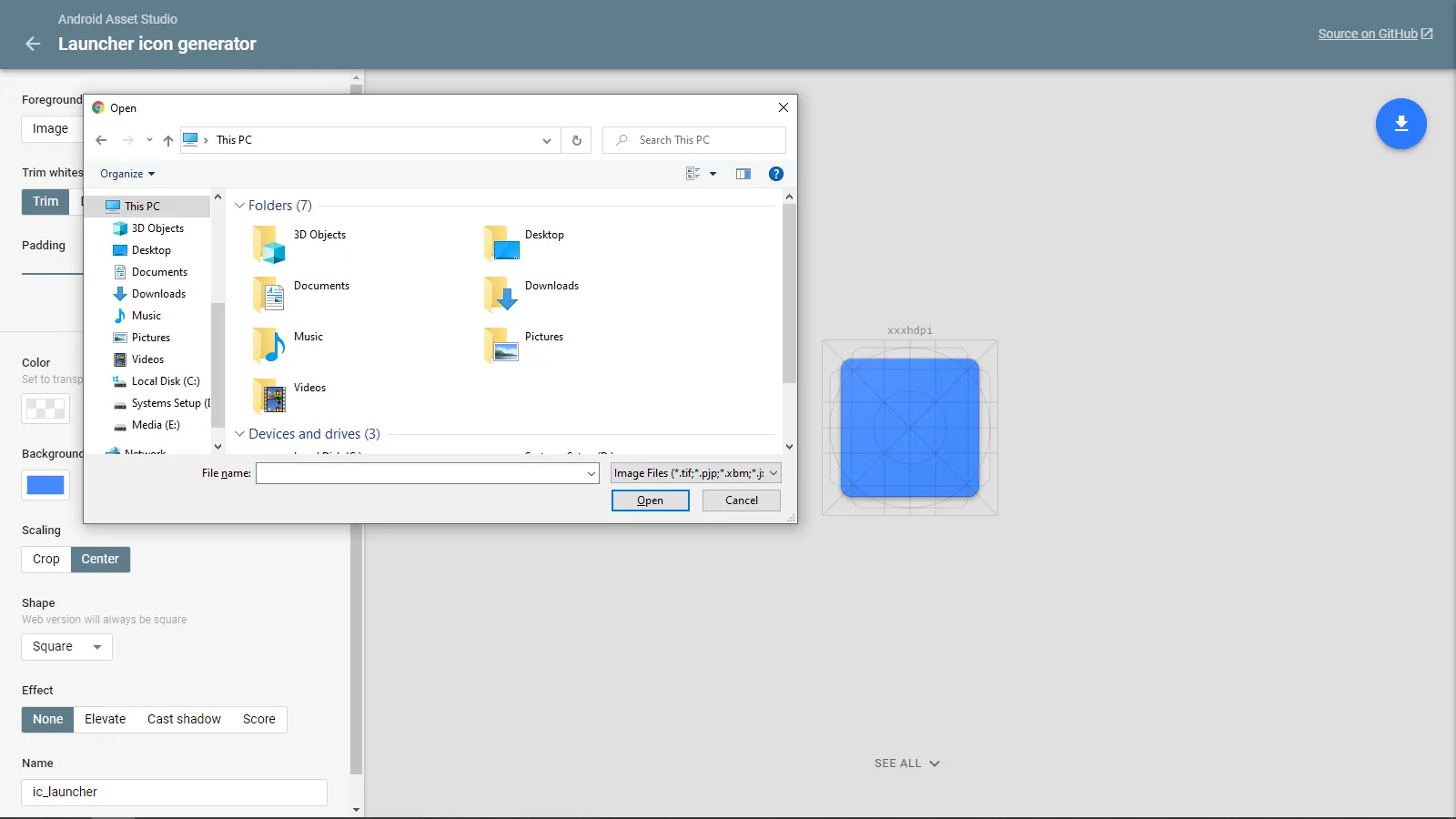 'Select Image Dialog'