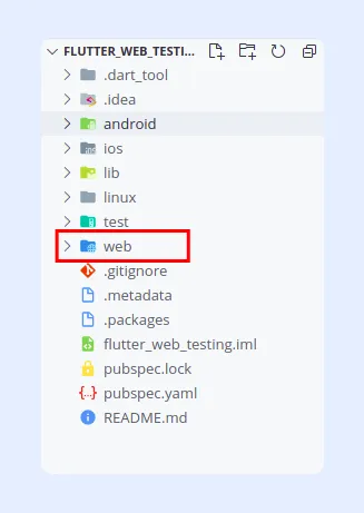 There's a web folder after creating a new Project